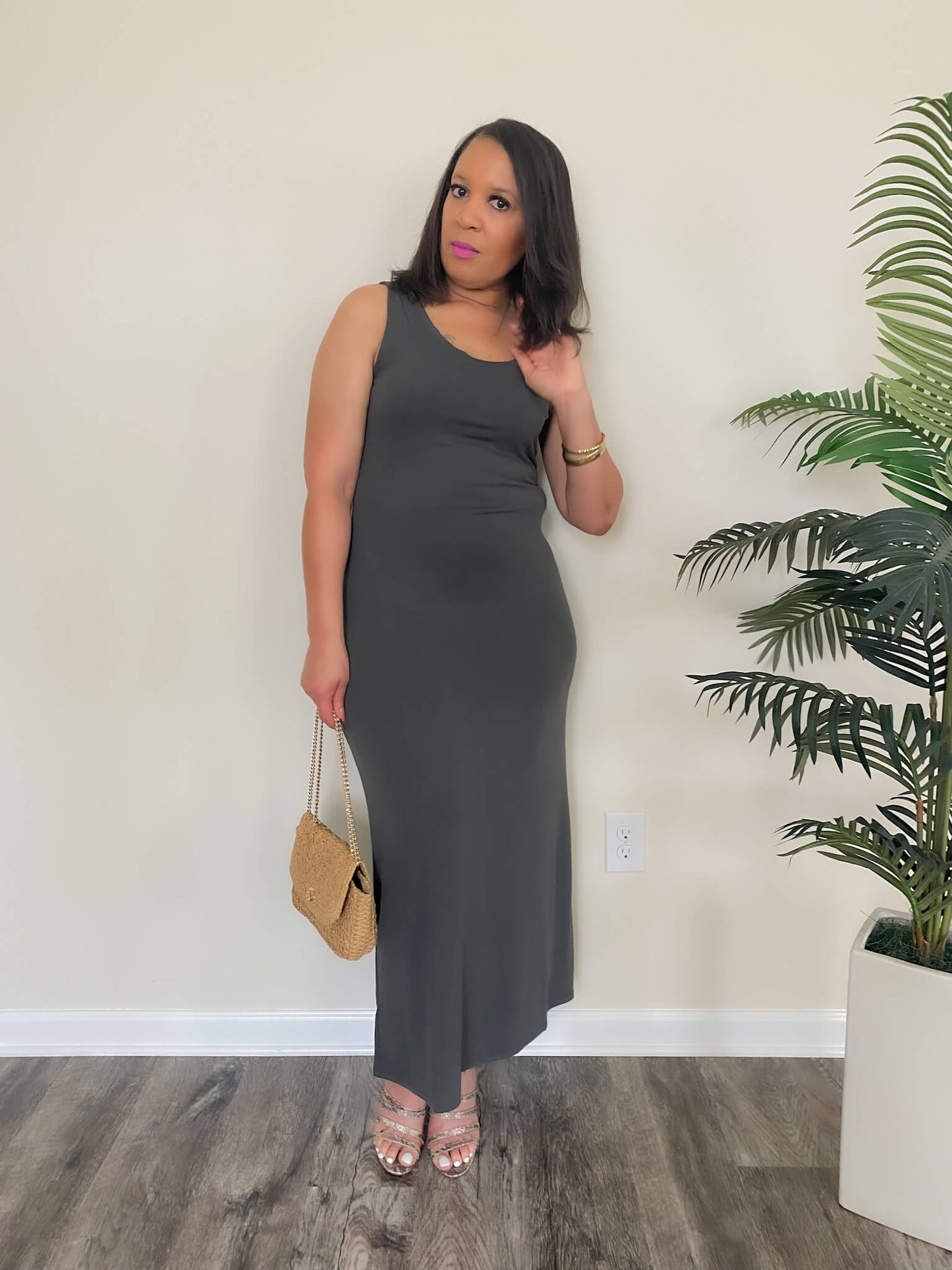 Making Moves Maxi Dress- Ash Grey