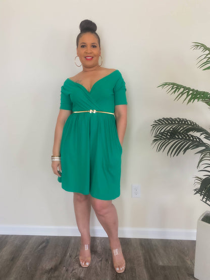 Green Dress with Pockets