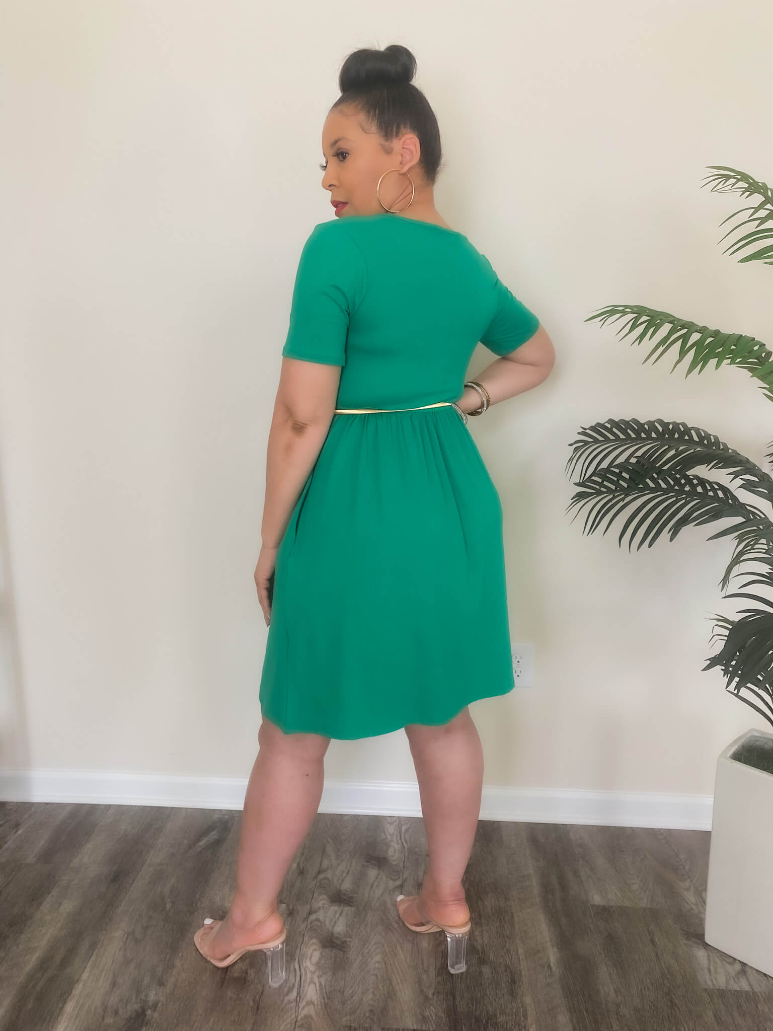 Green Short Sleeve Dress