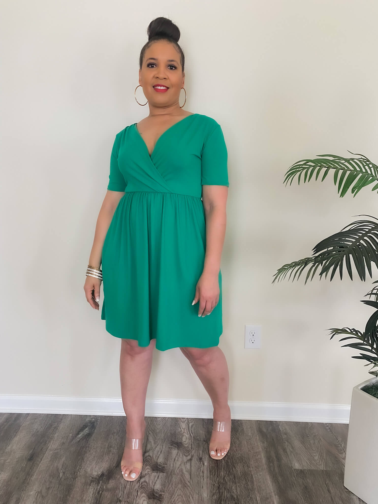 Green Surplice Dress