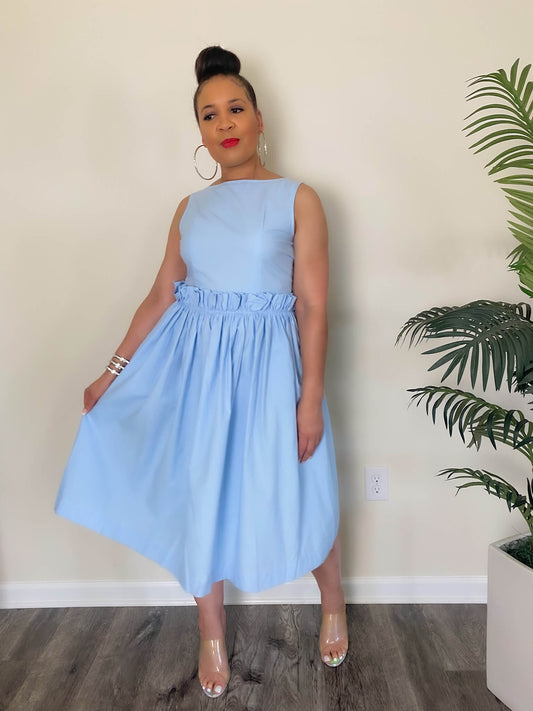 Light Blue Midi Dress